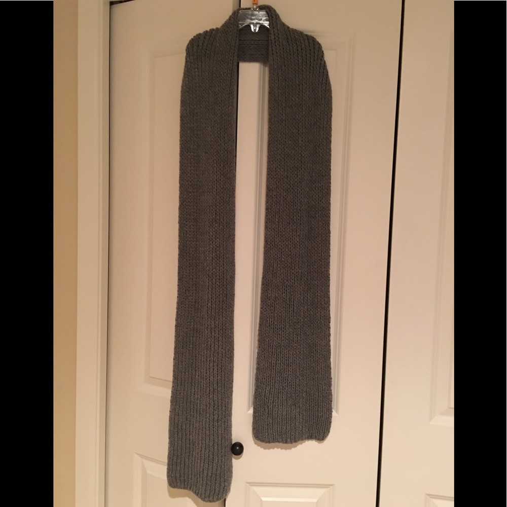 Knitted long gray scarf-handmade